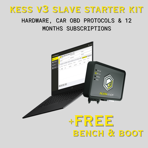 PROMO - KESS V3 SLAVE STARTER KIT- HARDWARE, CAR OBD PROTOCOLS & 12 MONTHS SUBSCRIPTIONS + FREE BENCH AND BOOT